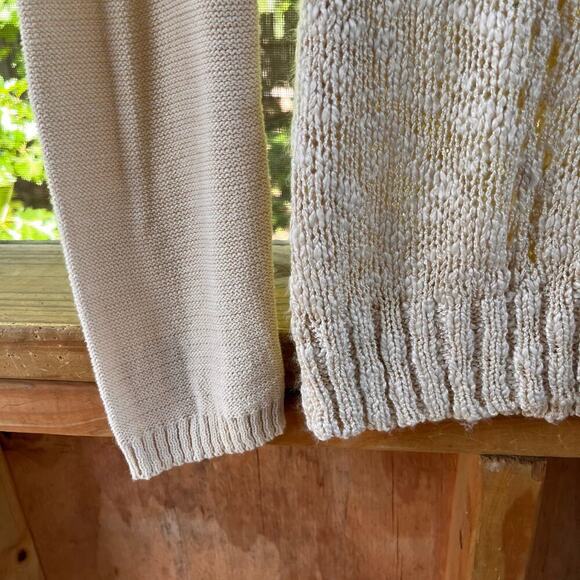 Mystree Women's Beige Lace Inset Pullover Sweater Size L. NEW - Picture 5 of 7